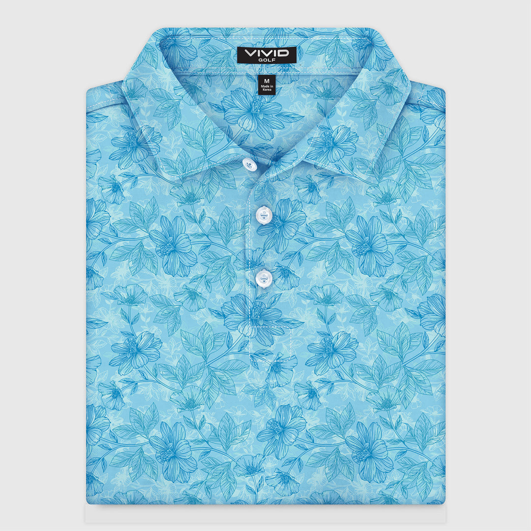 Blue Hibiscus Polo
