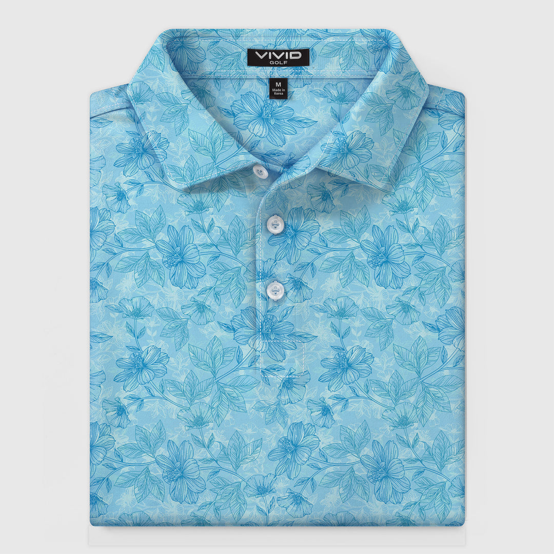 Blue Hibiscus Polo