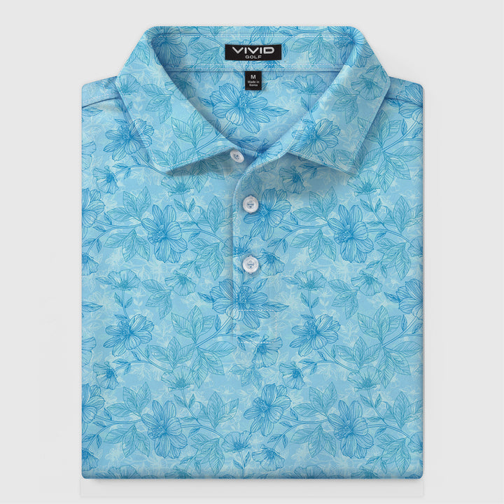 Blue Hibiscus Polo