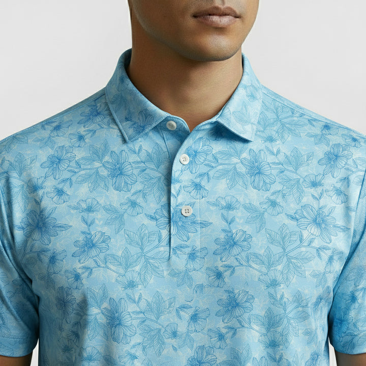 Blue Hibiscus Polo